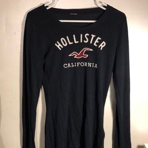 Long sleeved navy Hollister shirt
